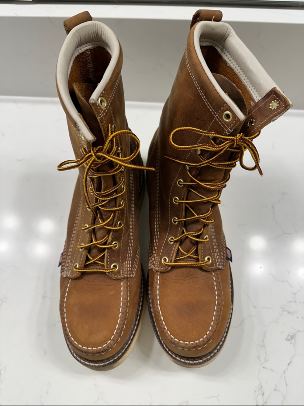 Men's Thorogood Brown Leather Toe Work Boots - size 11 D